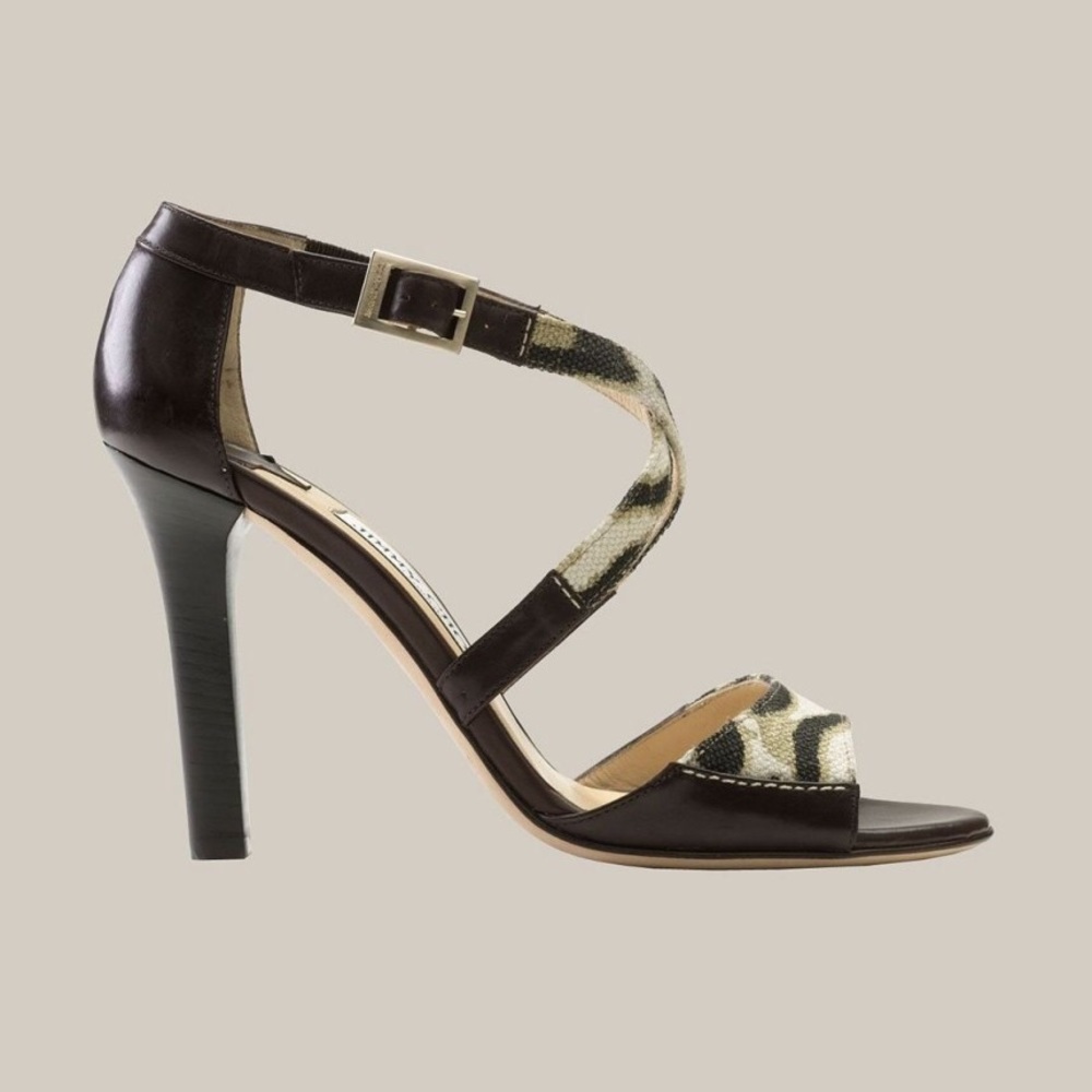 Jimmy Choo dk Brown and Cream Heels